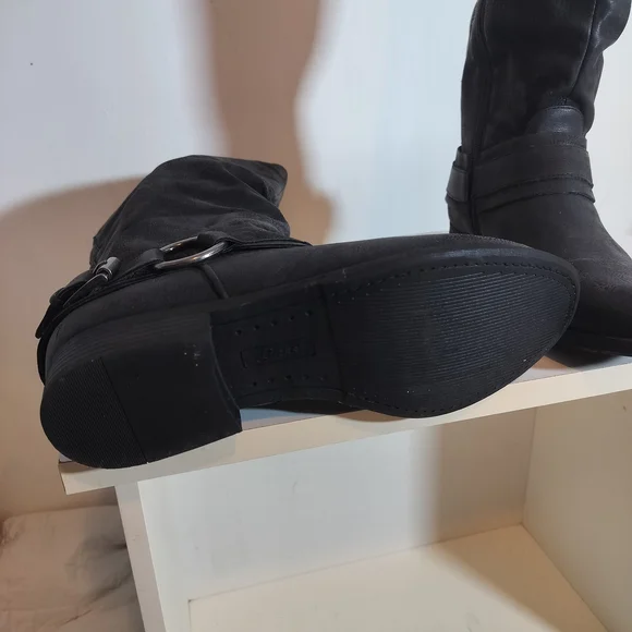 Bass Black Women's Over-the-Knee Harness Boots - Picture 5 of 7